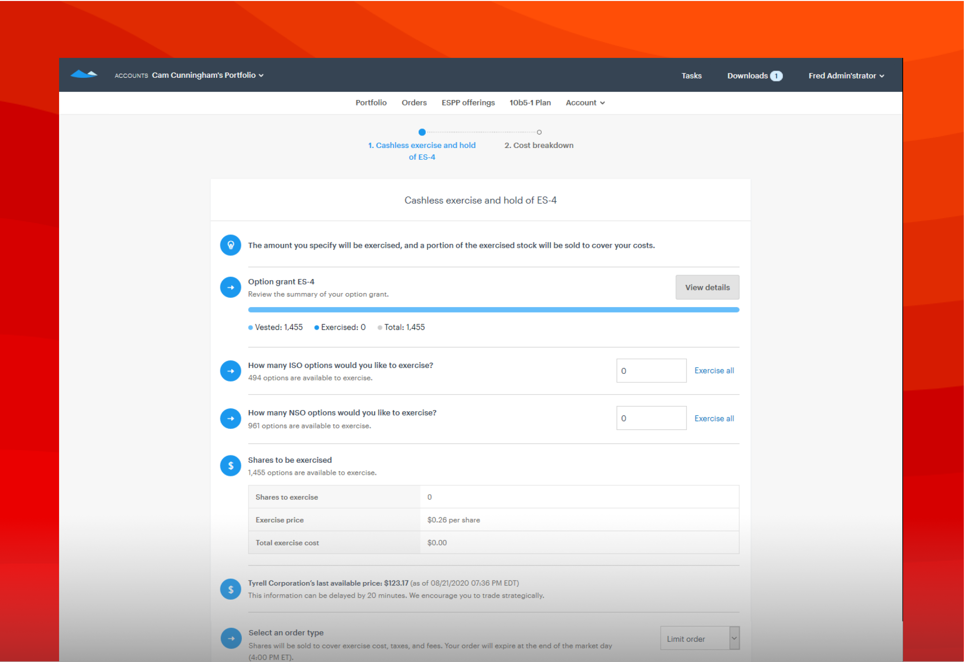 Public company transactions screenshot